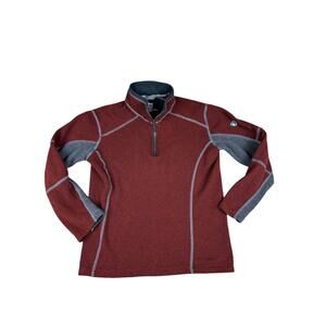 Kuhl Kashmira 1/4 Zip Mock Neck Fleece Pullover Maroon Med 10/12 Youth Hike Warm